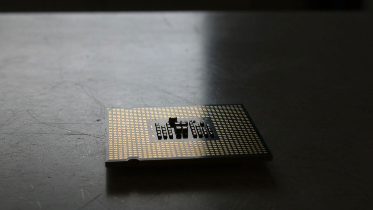 Close up of desktop CPU pins