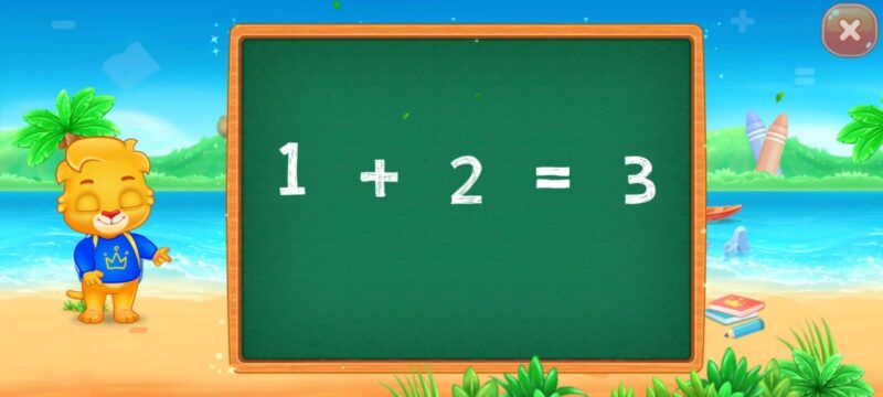 Puzzle game view in Math Kids app on Android.