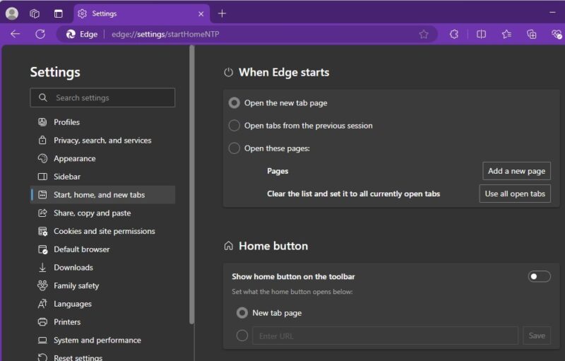 Customize Microsoft Edge's new tab and home pages.