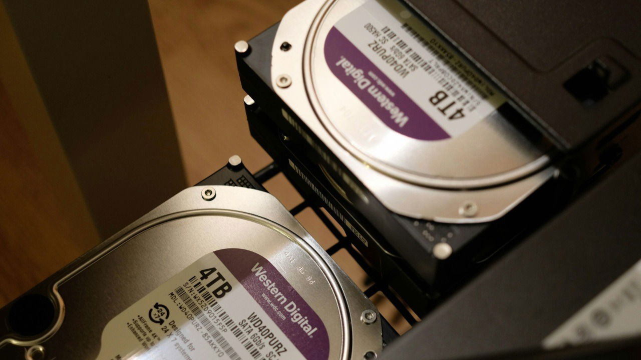 Two hard disk drives side by side