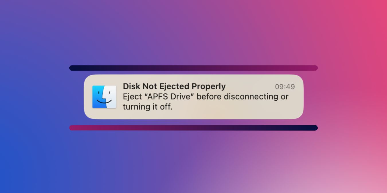 Disk Not Ejected Notification Cover Image