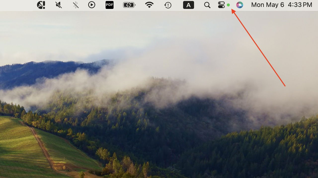 Green Dot In macOS Menu Bar