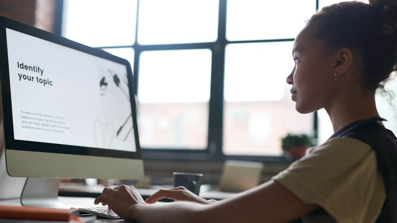 Student Working On A Computer