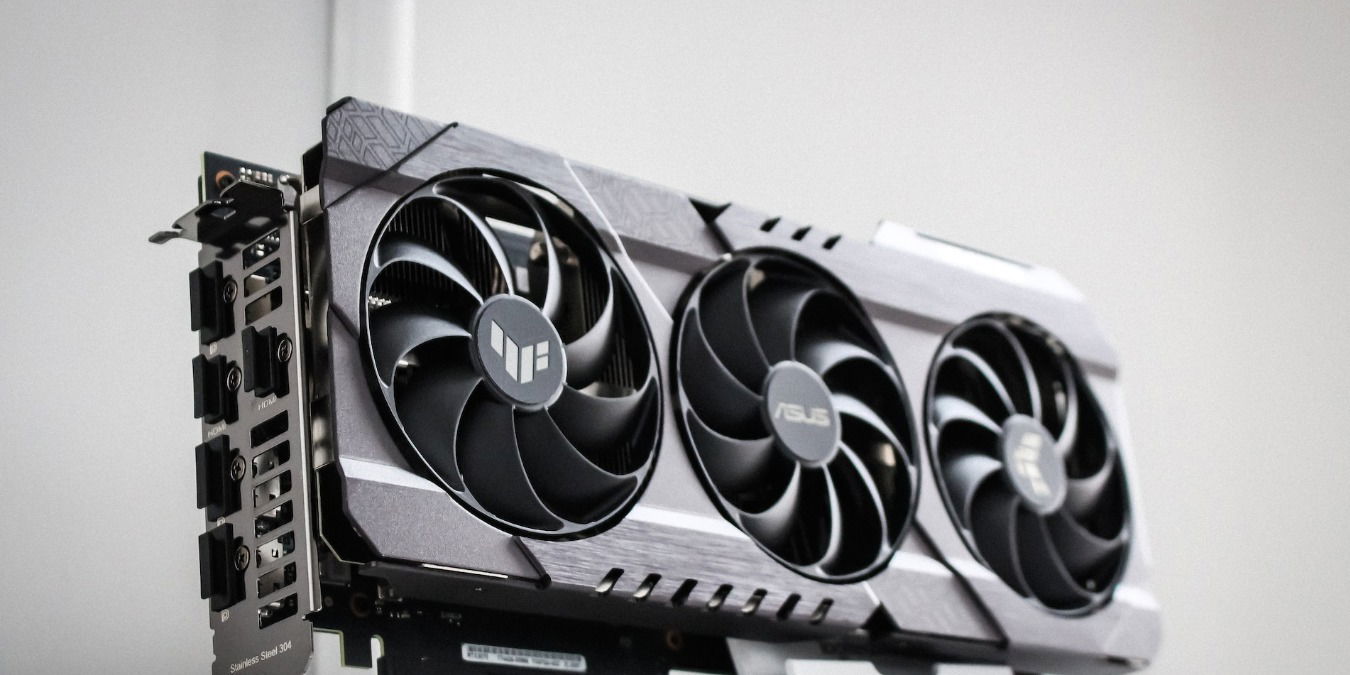 Grey and black graphics card