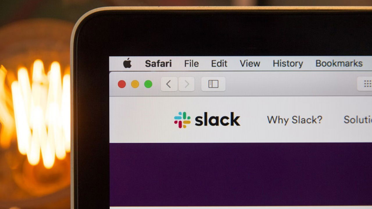 Slack loaded on a Mac.