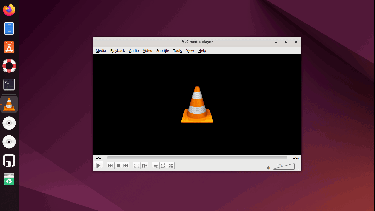 Vlc Media Player Main Interface In Ubuntu Linux